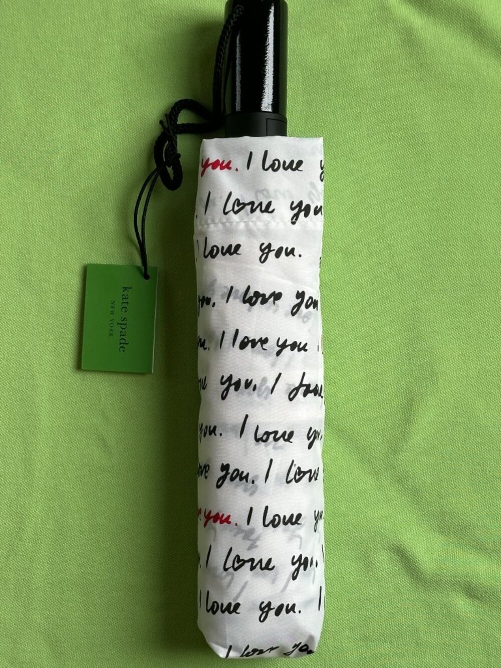 KATE SPADE "I LOVE YOU"TRAVEL UMBRELLA:NWT